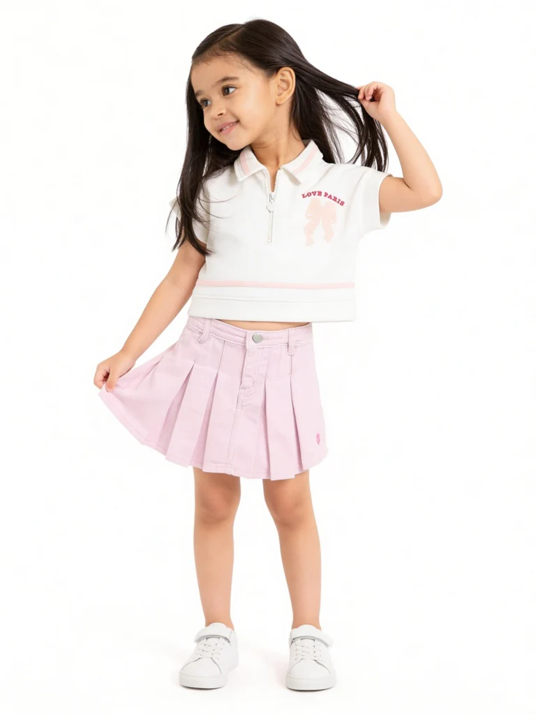 HOP Kids Girls White Printed T-Shirt