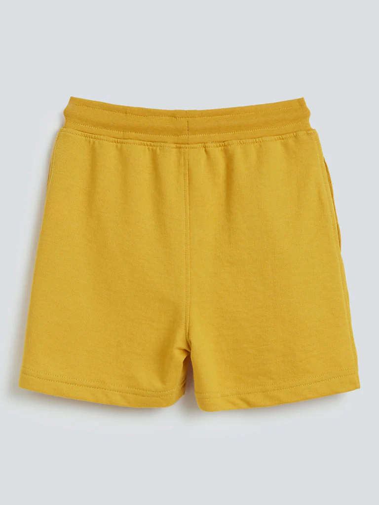 HOP Kids Mustard Truck Pattern Cotton-Blend Shorts - Image 3