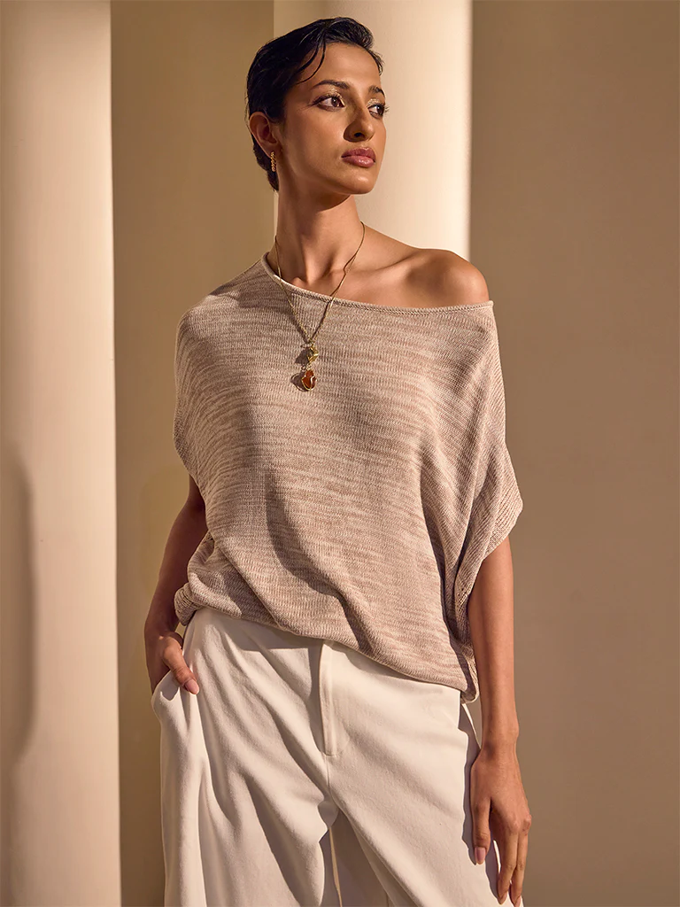 Knitted Top – Beige - Image 2