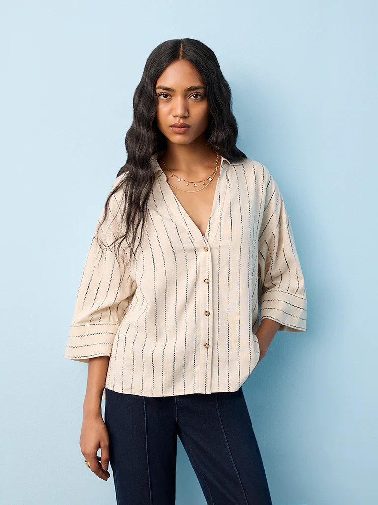 LOV Beige Embroidered Shirt - Image 2