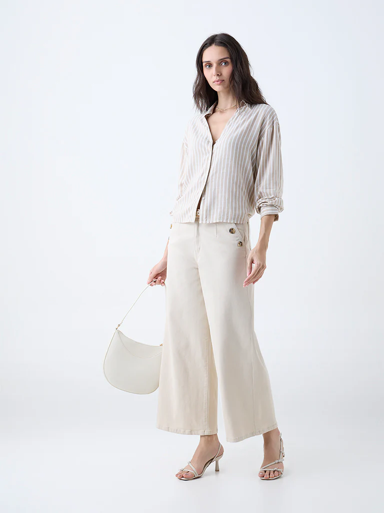 LOV Beige Stripes Shirt - Image 2