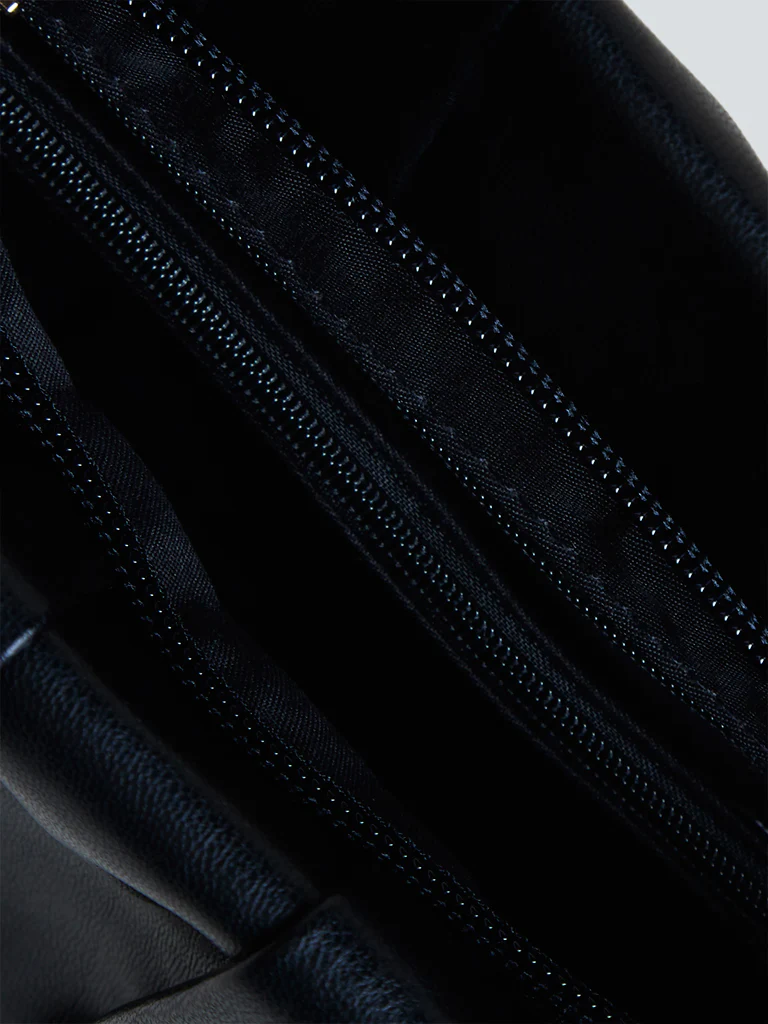LOV Black Pleated Shoulder Bag - Image 3