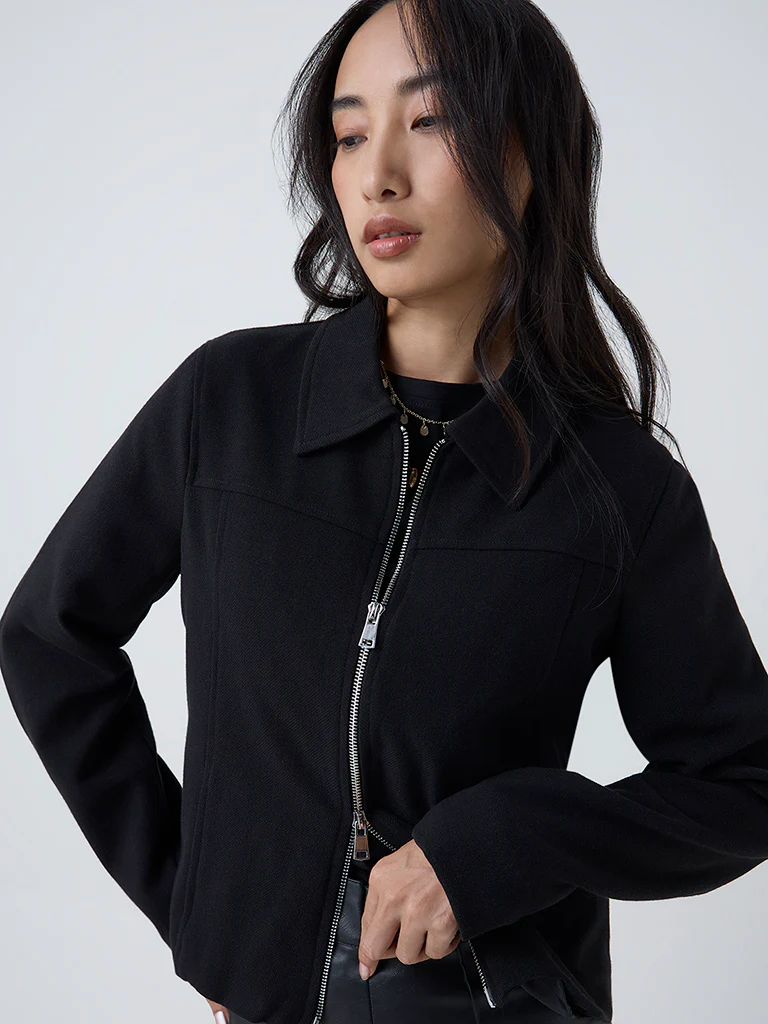 LOV Black Solid Jacket  - Image 3