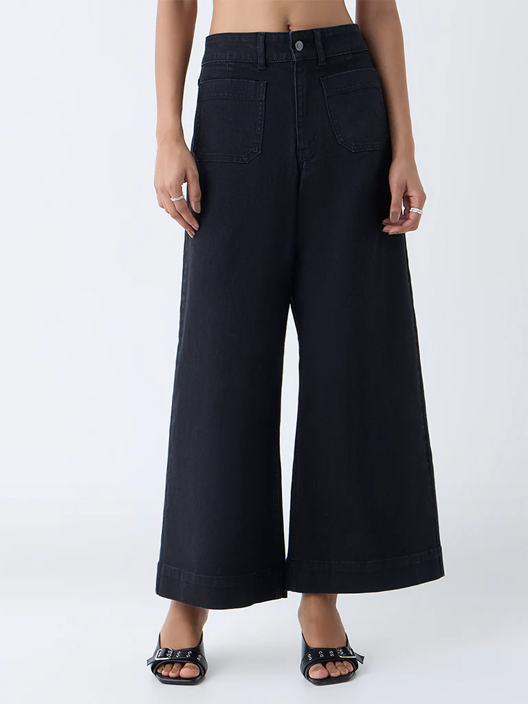 LOV Black Wide-Leg High-Rise Jeans - Image 2