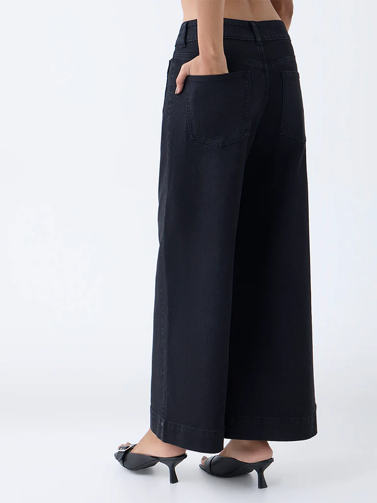 LOV Black Wide-Leg High-Rise Jeans - Image 4