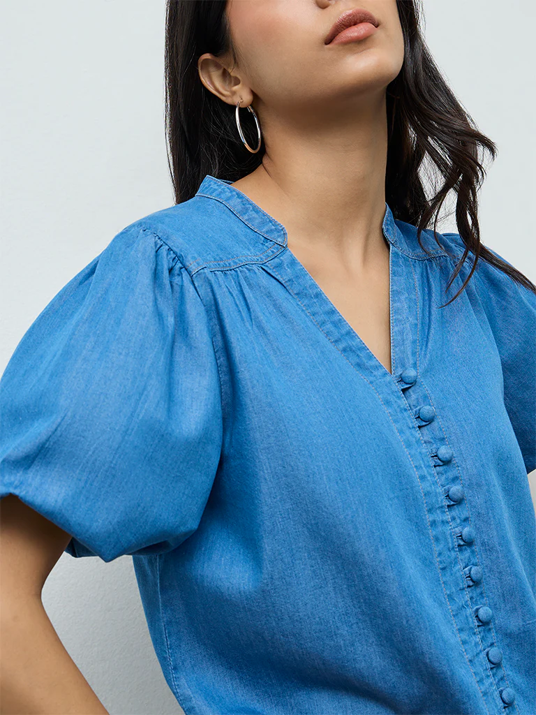 LOV Blue Denim Blouse - Image 3