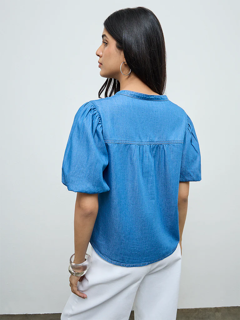 LOV Blue Denim Blouse - Image 4