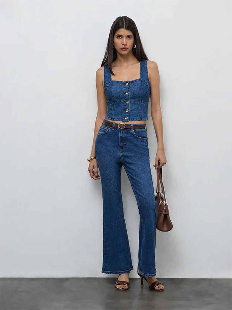 LOV Blue Denim Top