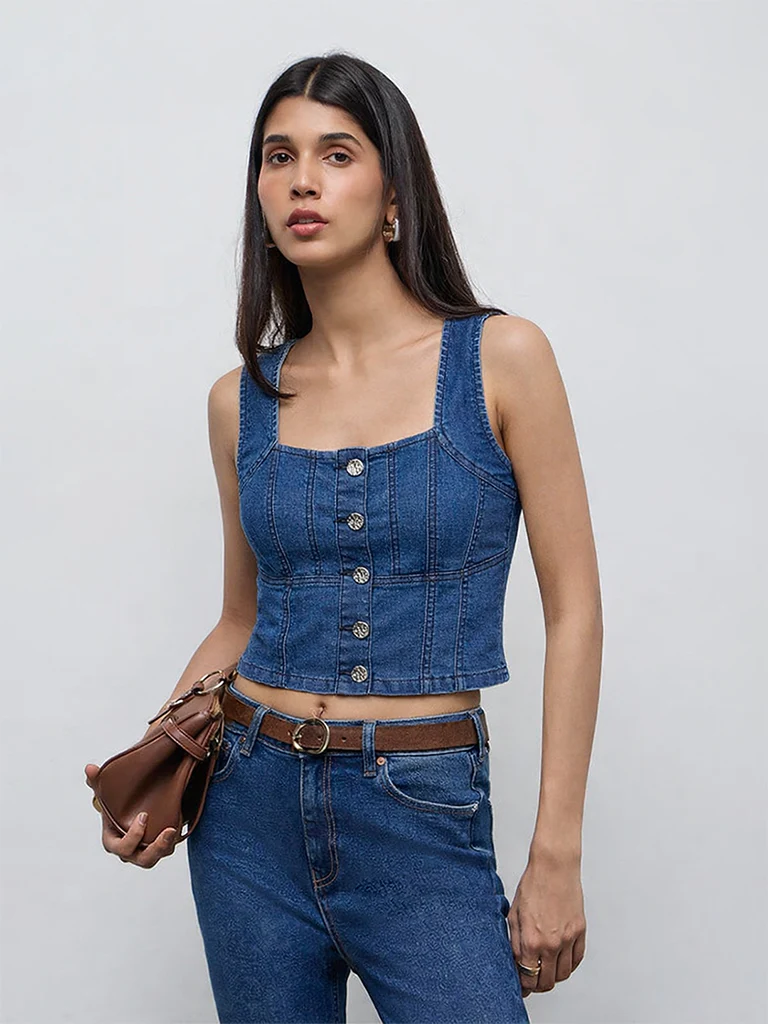 LOV Blue Denim Top - Image 2