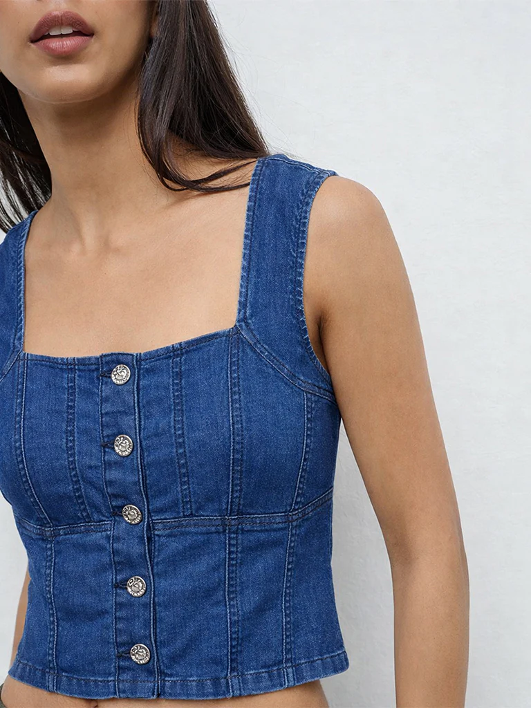 LOV Blue Denim Top - Image 3