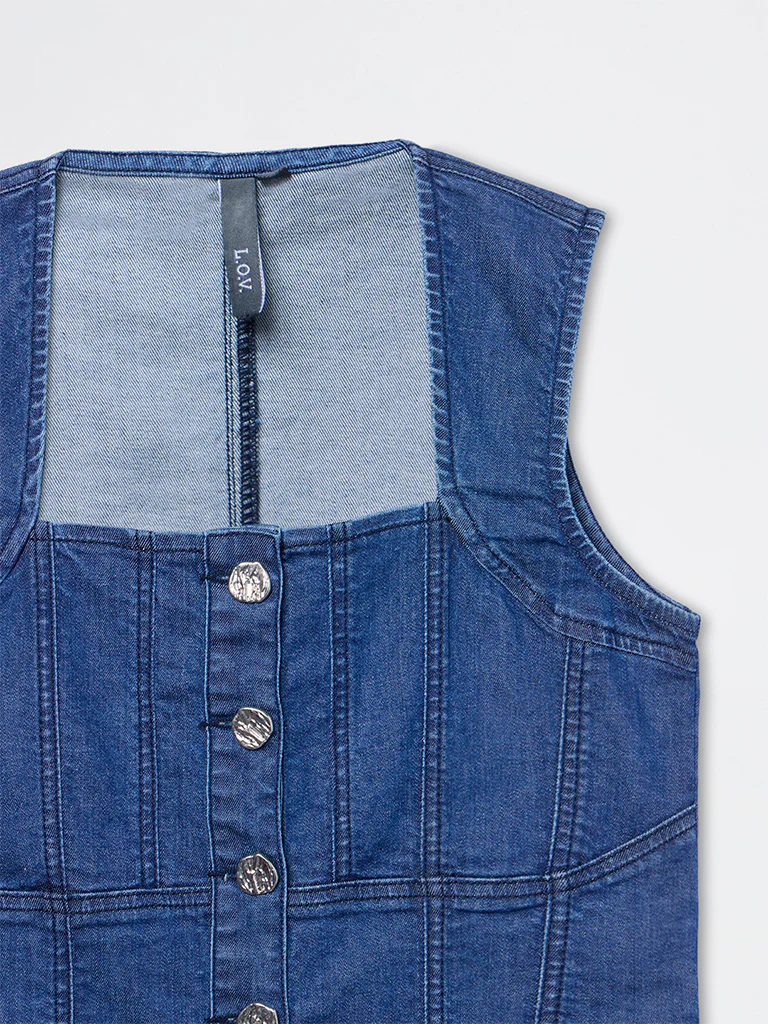 LOV Blue Denim Top - Image 7