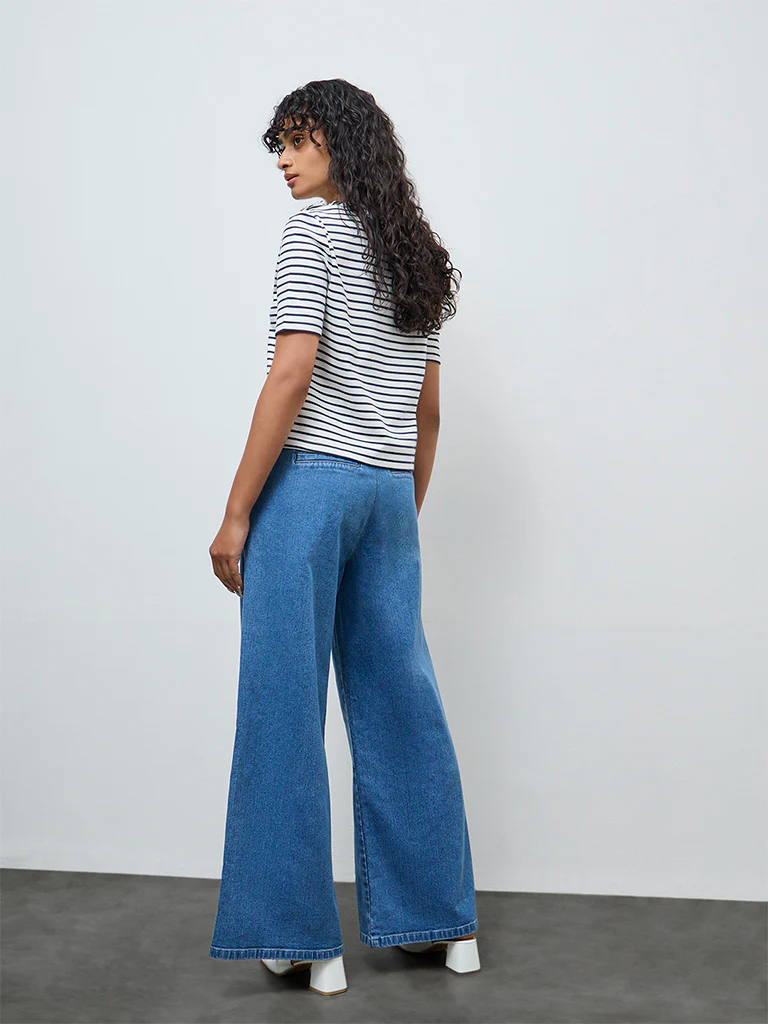 LOV Blue High-Rise Flared Jeans - Image 4