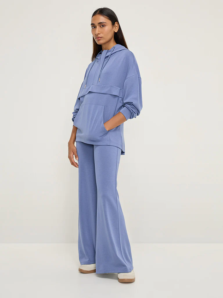 LOV Blue Solid Hoodie - Image 3