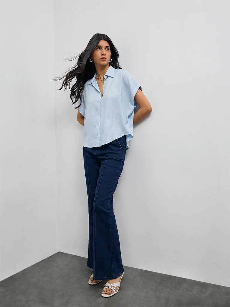 LOV Blue Solid Shirt - Image 2