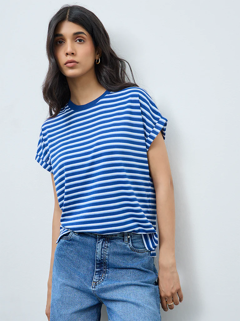 LOV Blue Striped T-Shirt