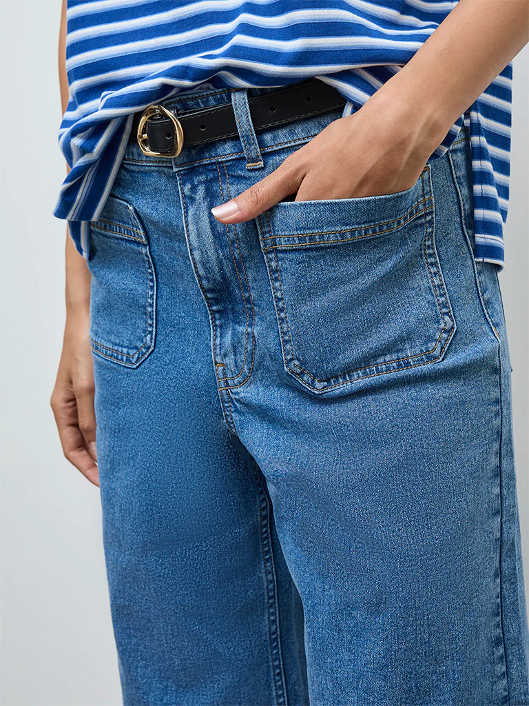 LOV Blue Washed High-Rise Jeans - Image 3