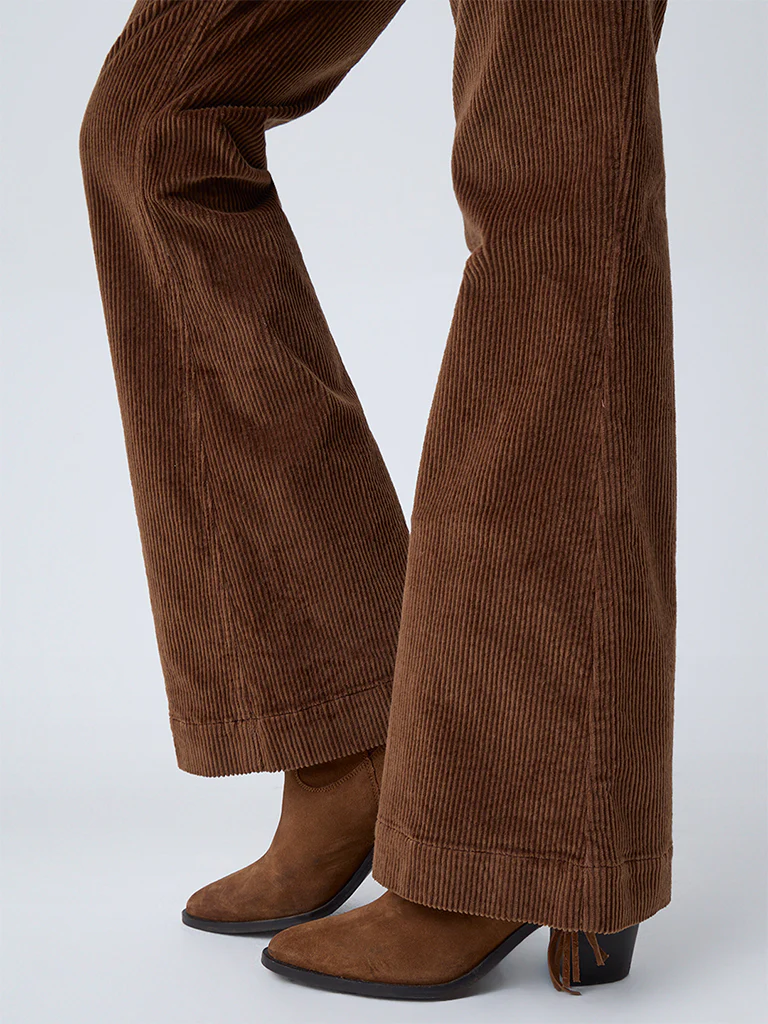 LOV Brown Bootcut High-Rise Corduroy Trousers - Image 3