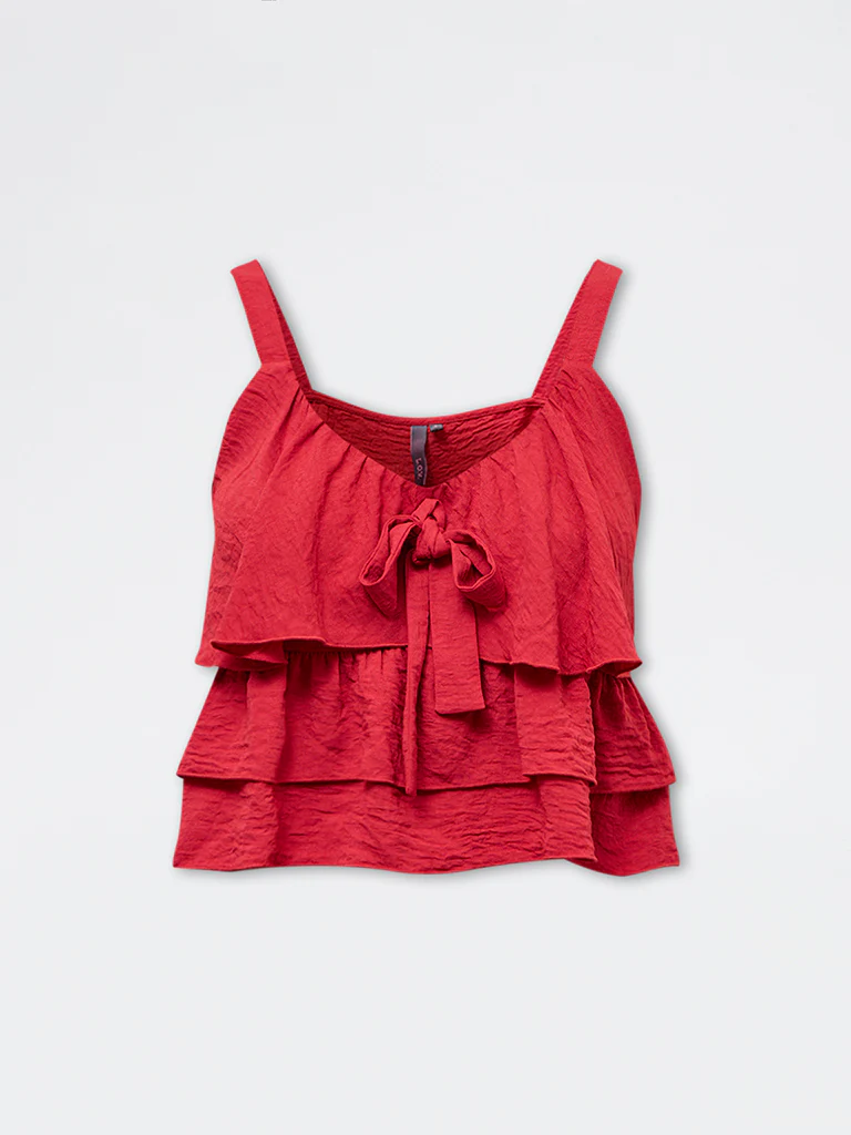 LOV Red Ruffle Detailed Top - Image 5