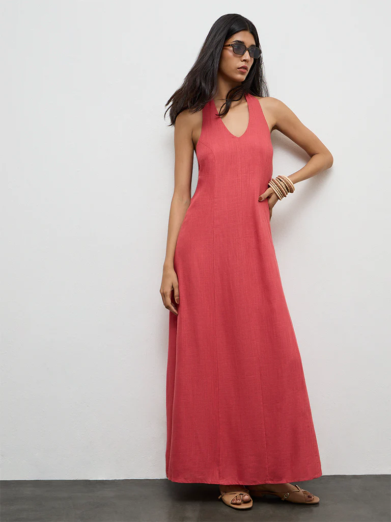 LOV Coral Halter Neck A-Line Dress - Image 2