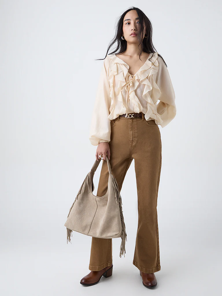LOV Cream Ruffle-Detailed Top - Image 2