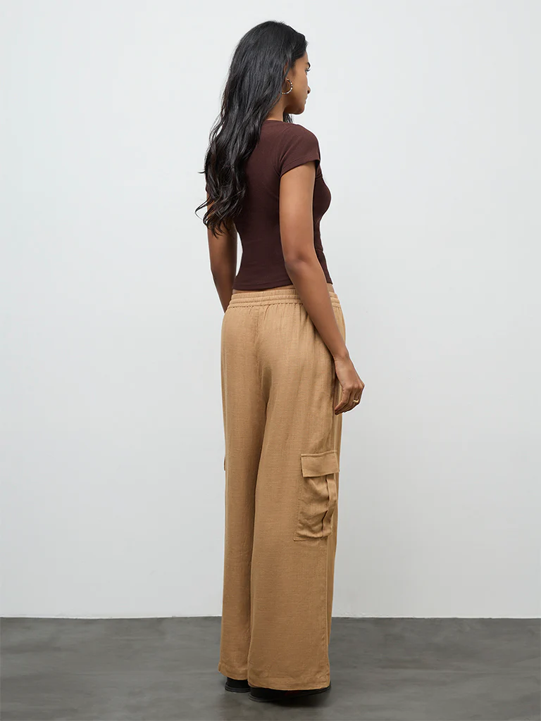 LOV Dark Beige High Rise Pants - Image 5