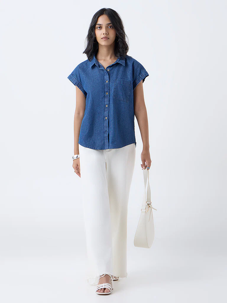 LOV Dark Blue Denim Shirt