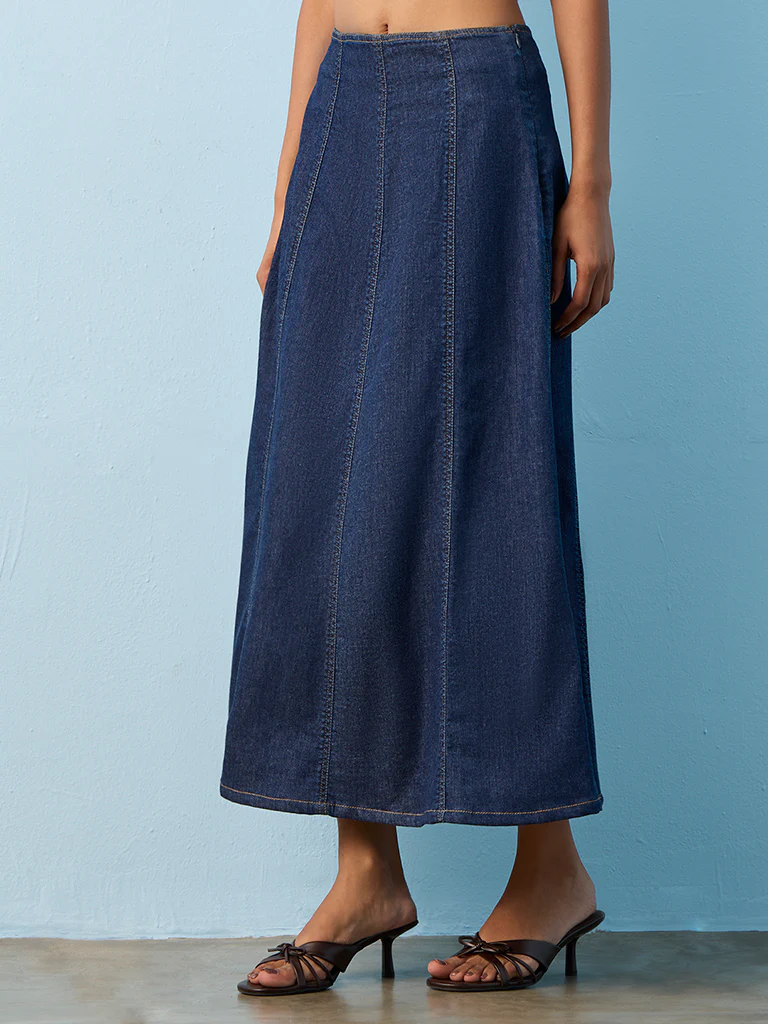 LOV Dark Blue High-Rise Denim Skirt - Image 2