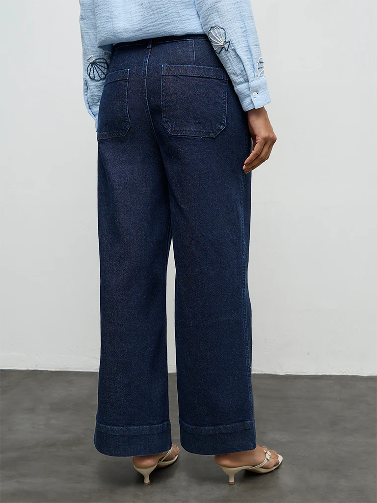 LOV Dark Blue Solid High-Rise Jeans - Image 5