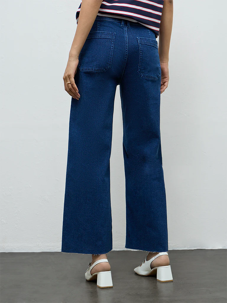 LOV Dark Blue Wide-Leg High-Rise Jeans - Image 4