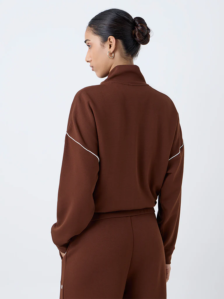 LOV Dark Brown Solid Jacket - Image 4