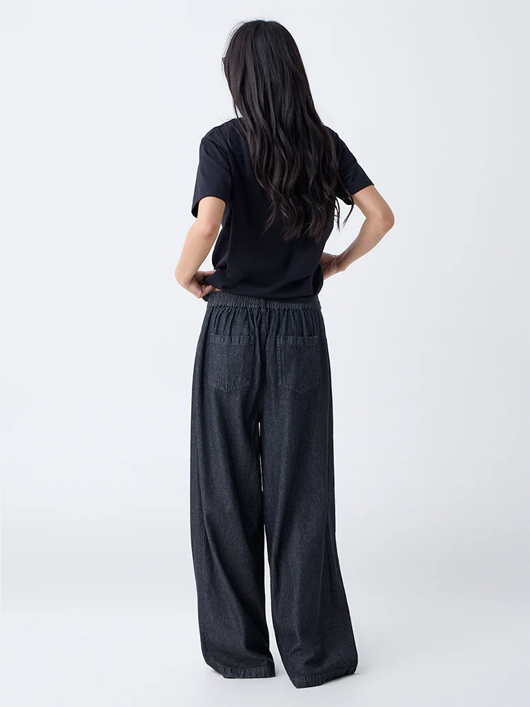 LOV Dark Grey High-Rise Denim Trousers - Image 4