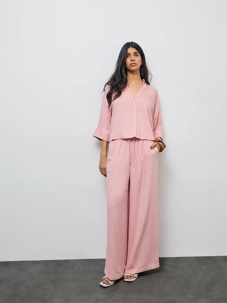 LOV Dusty Pink Solid Shirt - Image 2