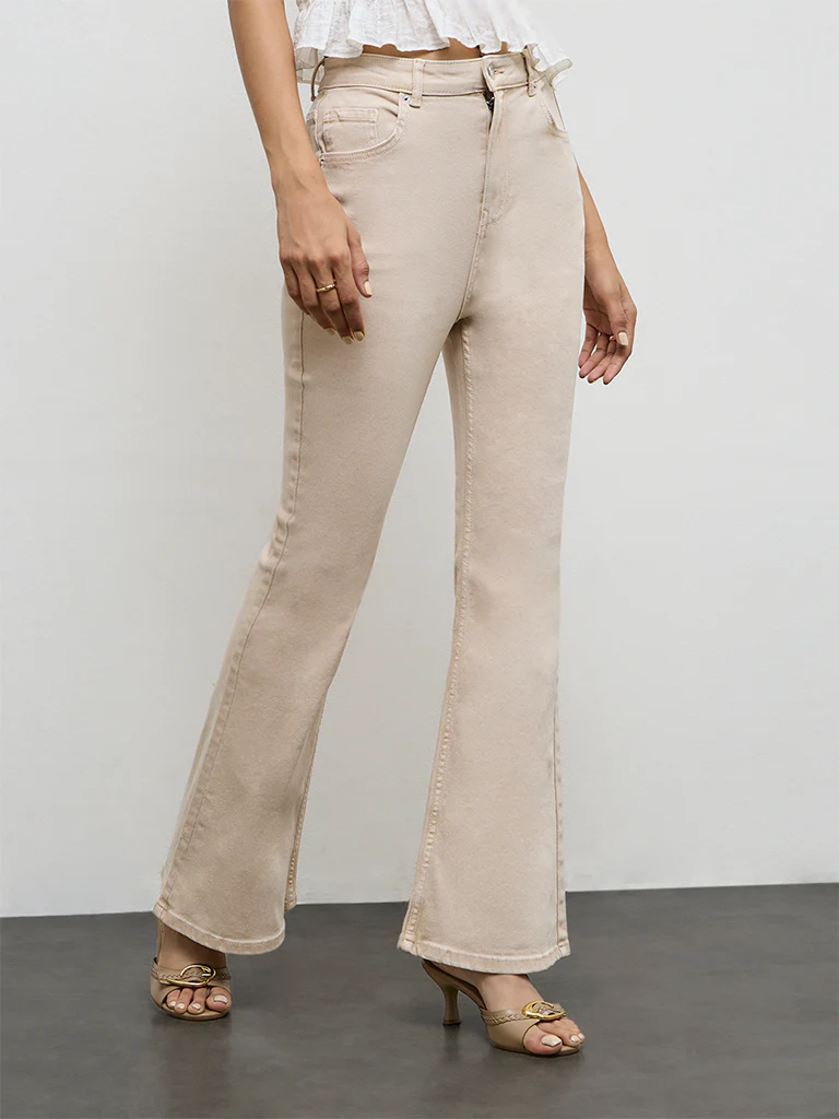 LOV Light Beige High-Rise Jeans - Image 2