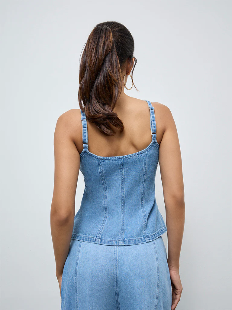 LOV Light Blue Denim Top - Image 4
