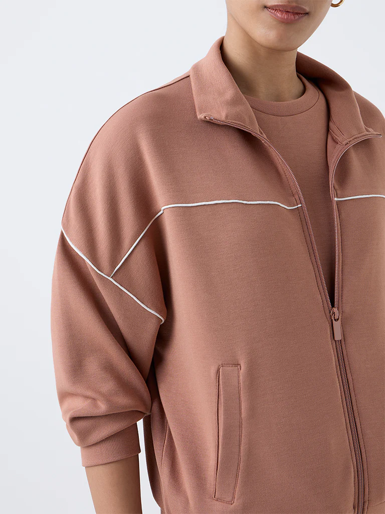 LOV Light Brown Solid Jacket - Image 3