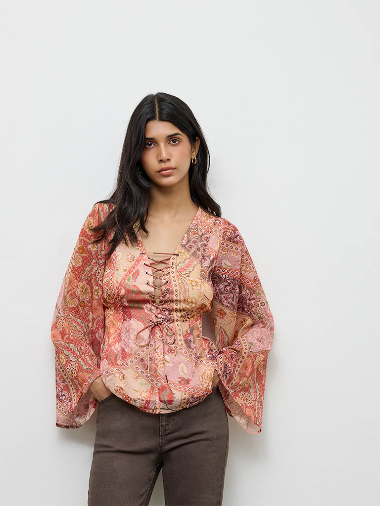 LOV Multicolor Floral Printed Blouse - Image 2