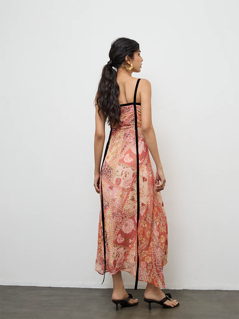 LOV Multicolor Printed Empire A-Line Dress - Image 4