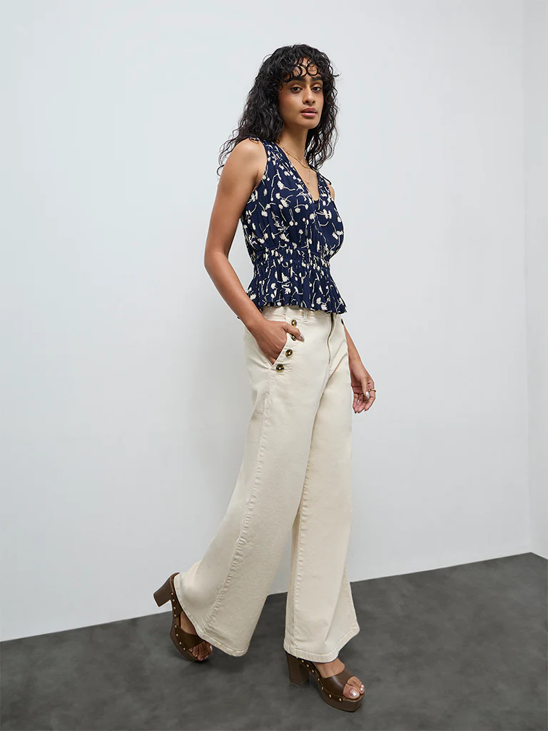 LOV Navy Floral Top - Image 2