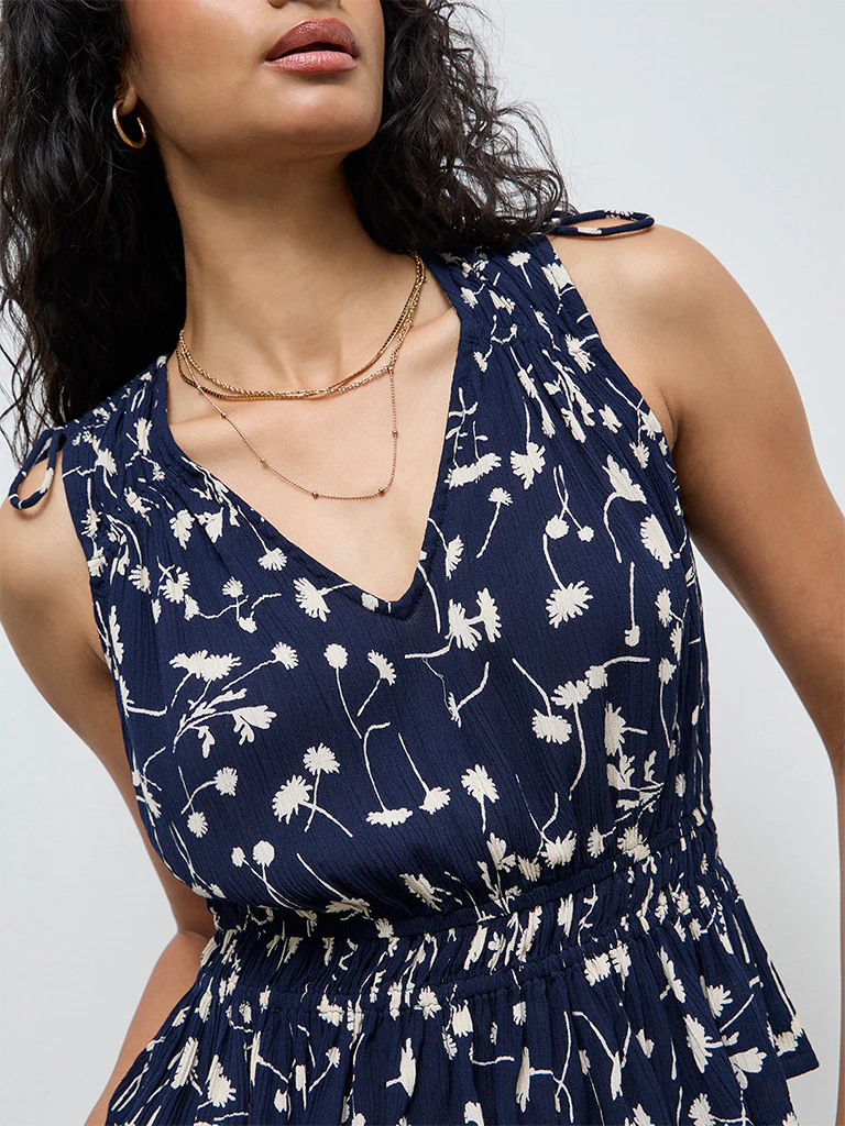 LOV Navy Floral Top - Image 3