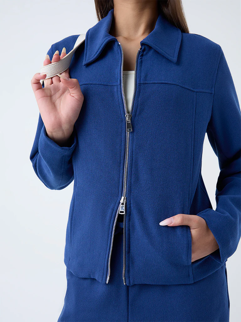 LOV Navy Solid Jacket - Image 3