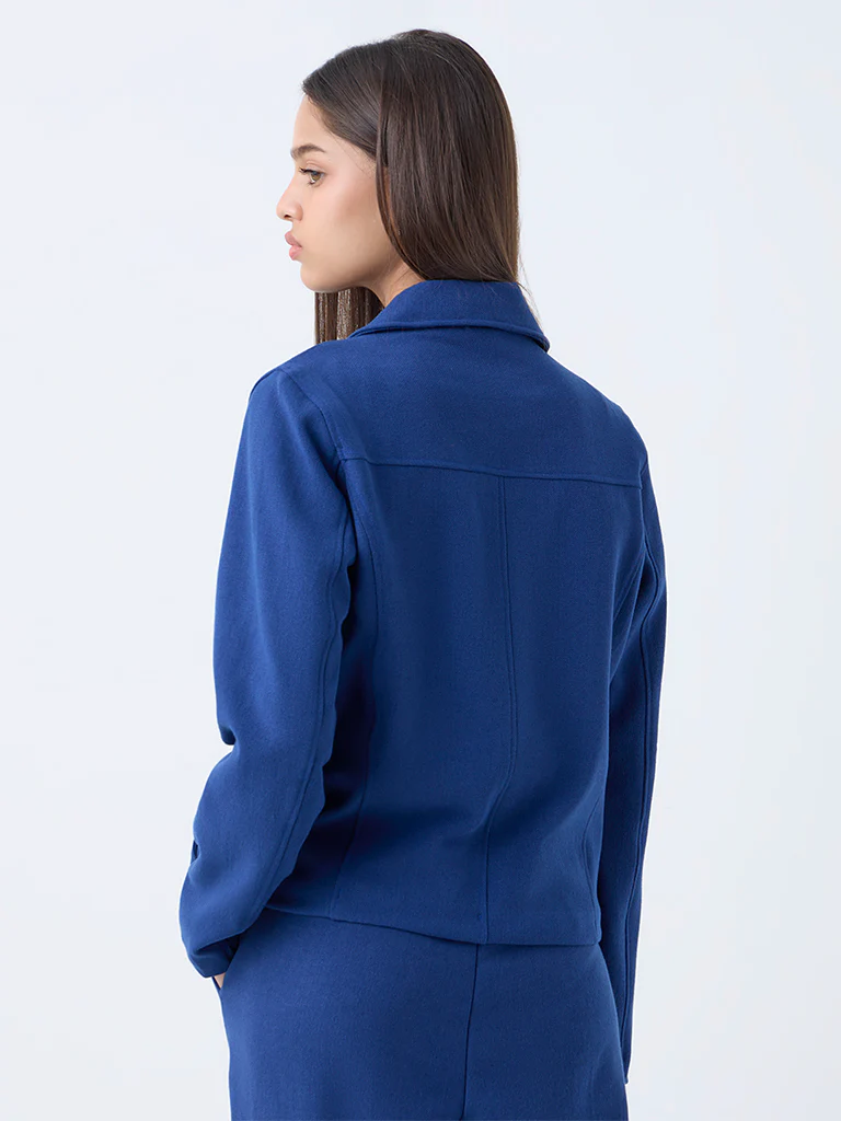 LOV Navy Solid Jacket - Image 4
