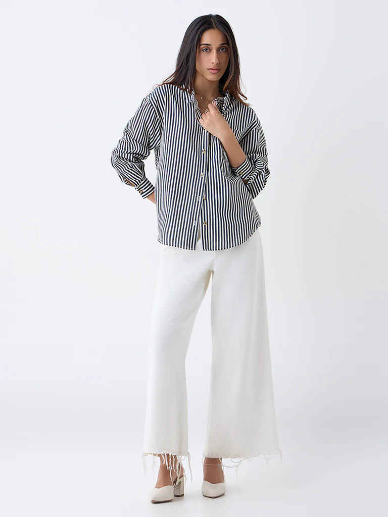 LOV Navy Striped Shirt