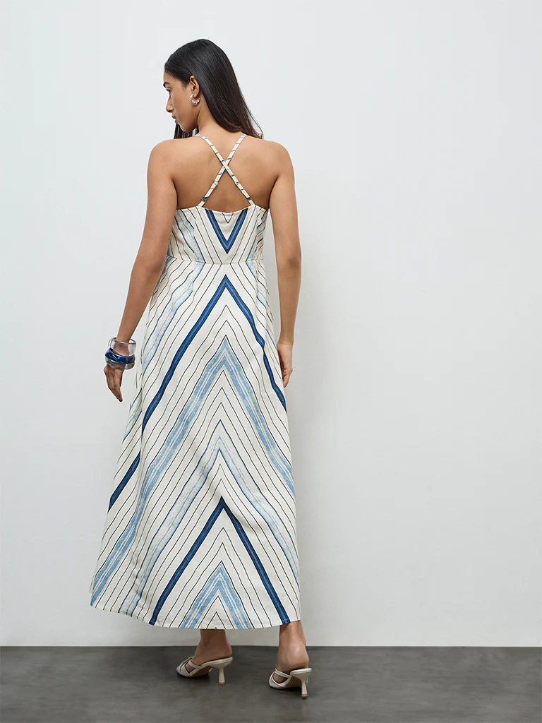 LOV Off-White Geometric Pattern A-Line Dress - Image 4