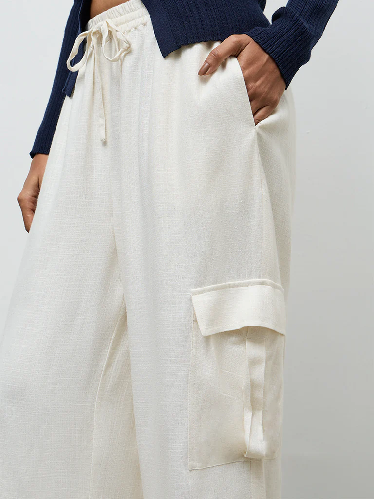 LOV Off-White High Rise Pants - Image 4