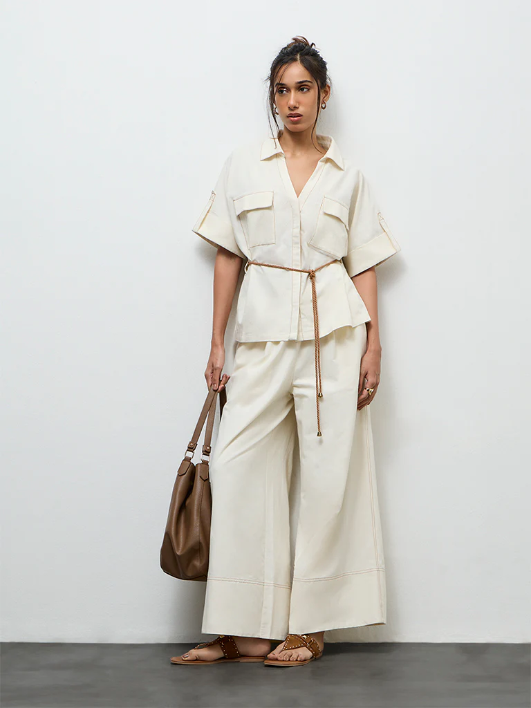 LOV Off-White High-Rise Trousers