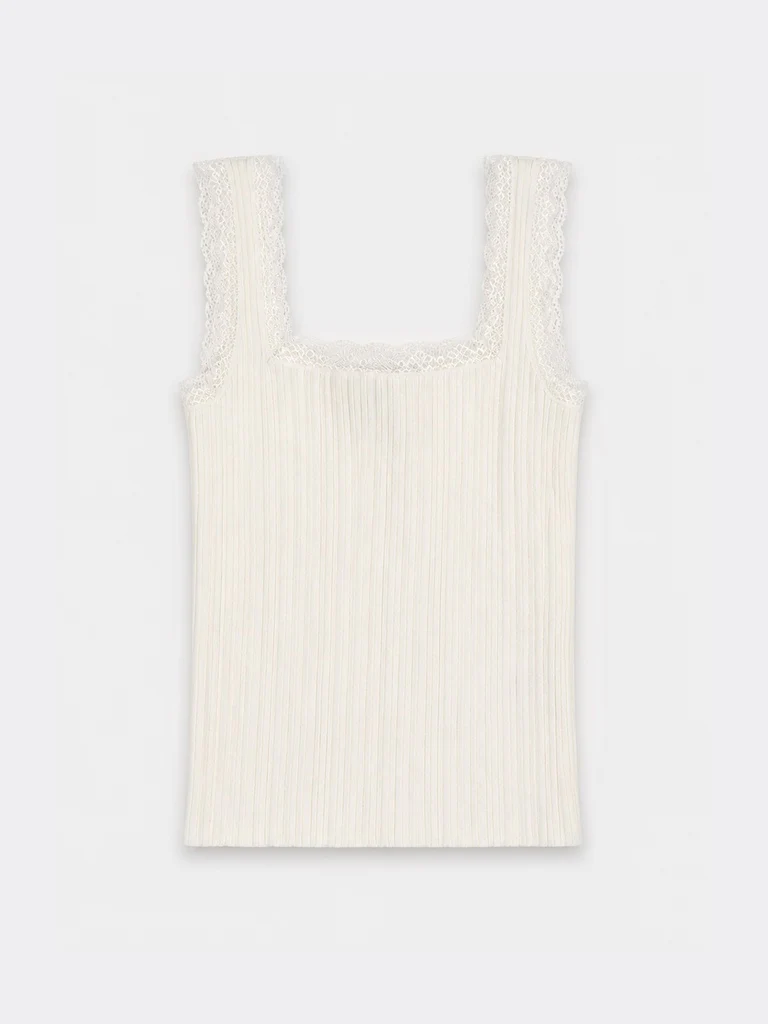 LOV Off-White Lace-Detailed Top - Image 7