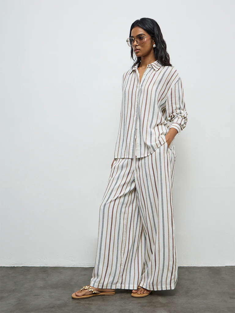 LOV Off-White Striped Shirt - Image 2