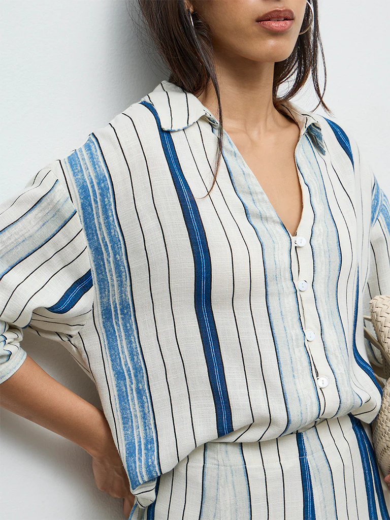 LOV Off-White Striped Shirt - Image 3