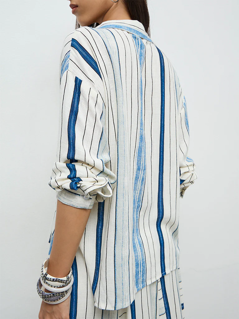 LOV Off-White Striped Shirt - Image 4