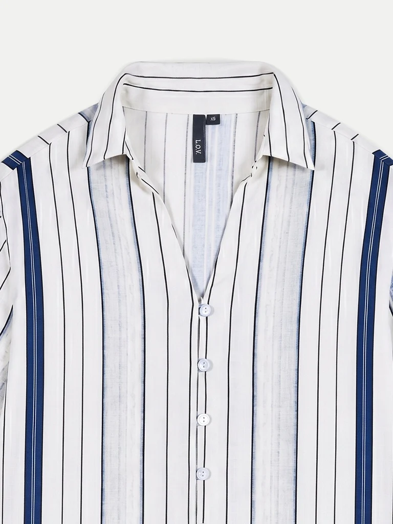 LOV Off-White Striped Shirt - Image 6